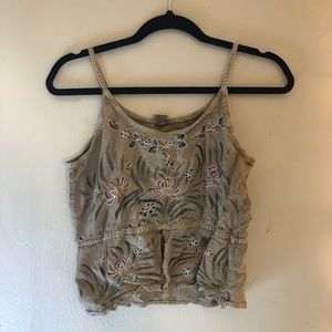 embroidered tank top
